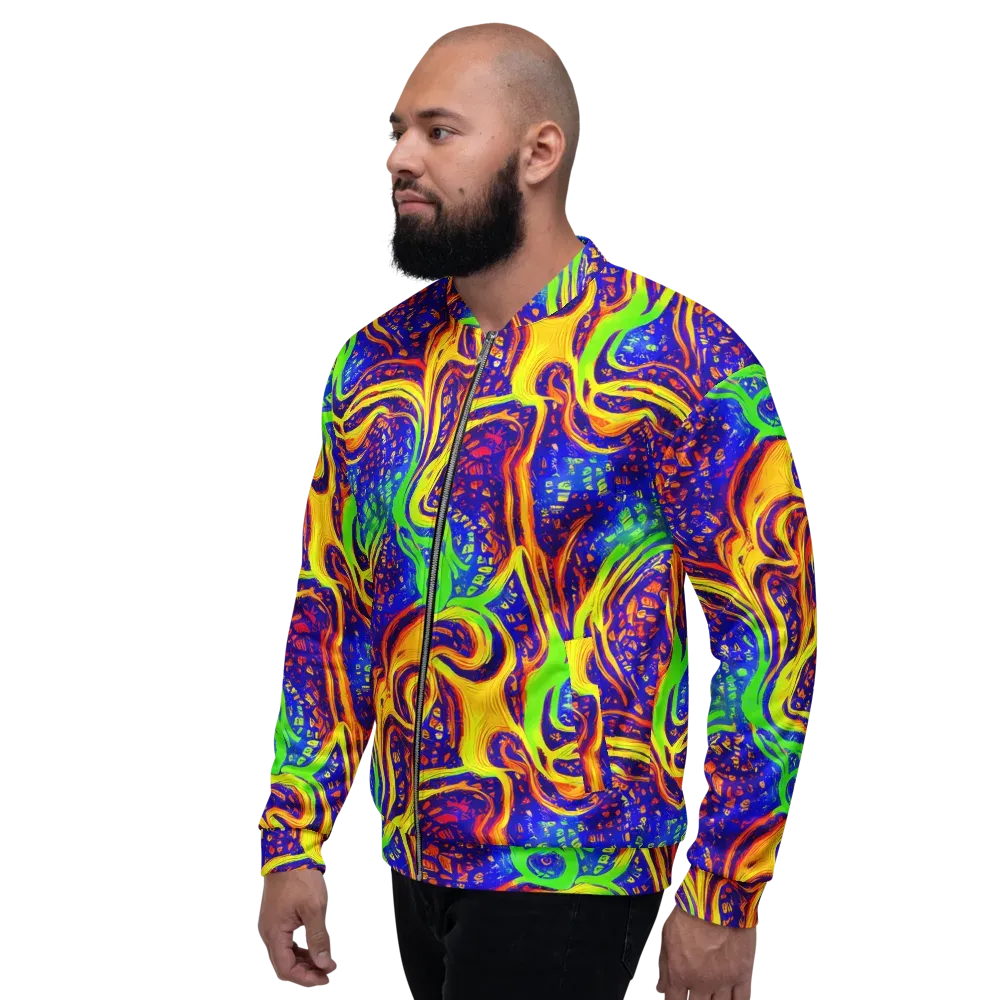 Firewater Maze on Bomber Jacket — Left