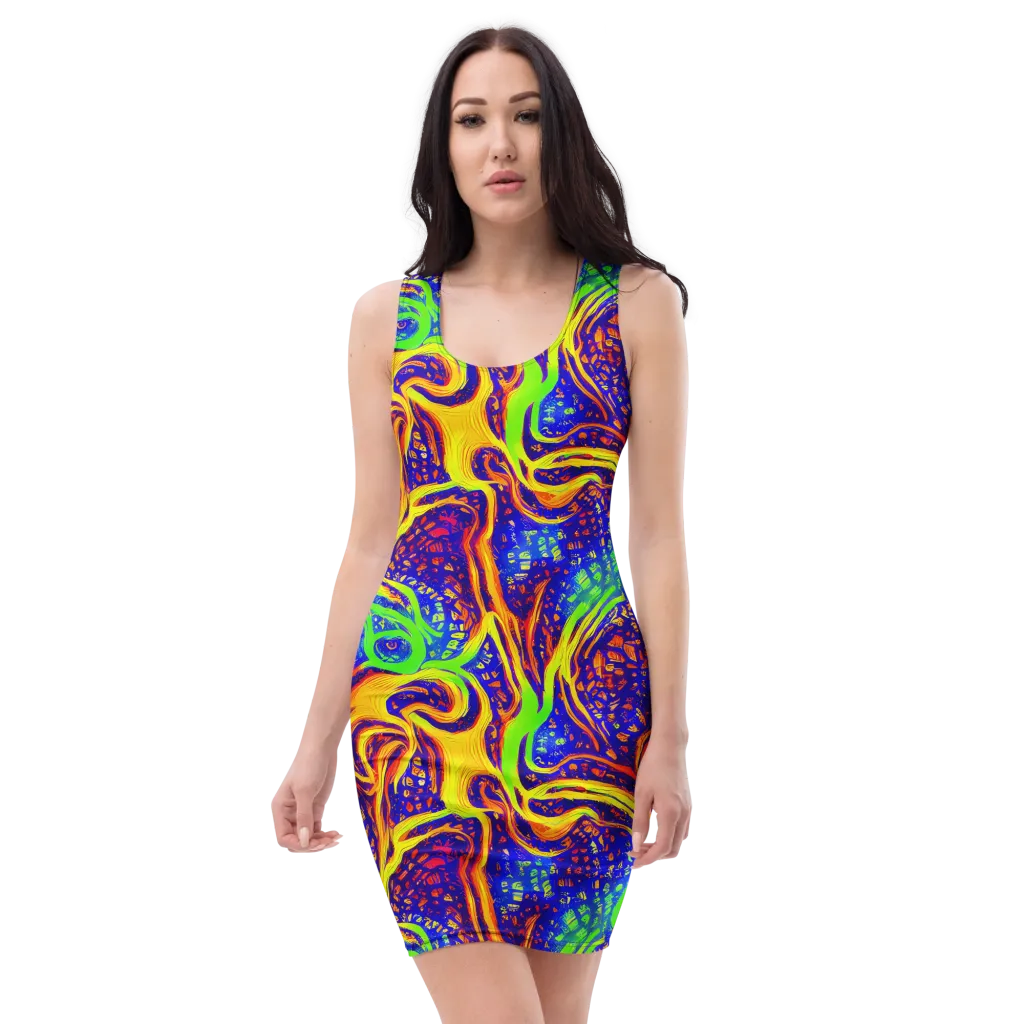 Firewater Maze on Bodycon Dress — Front