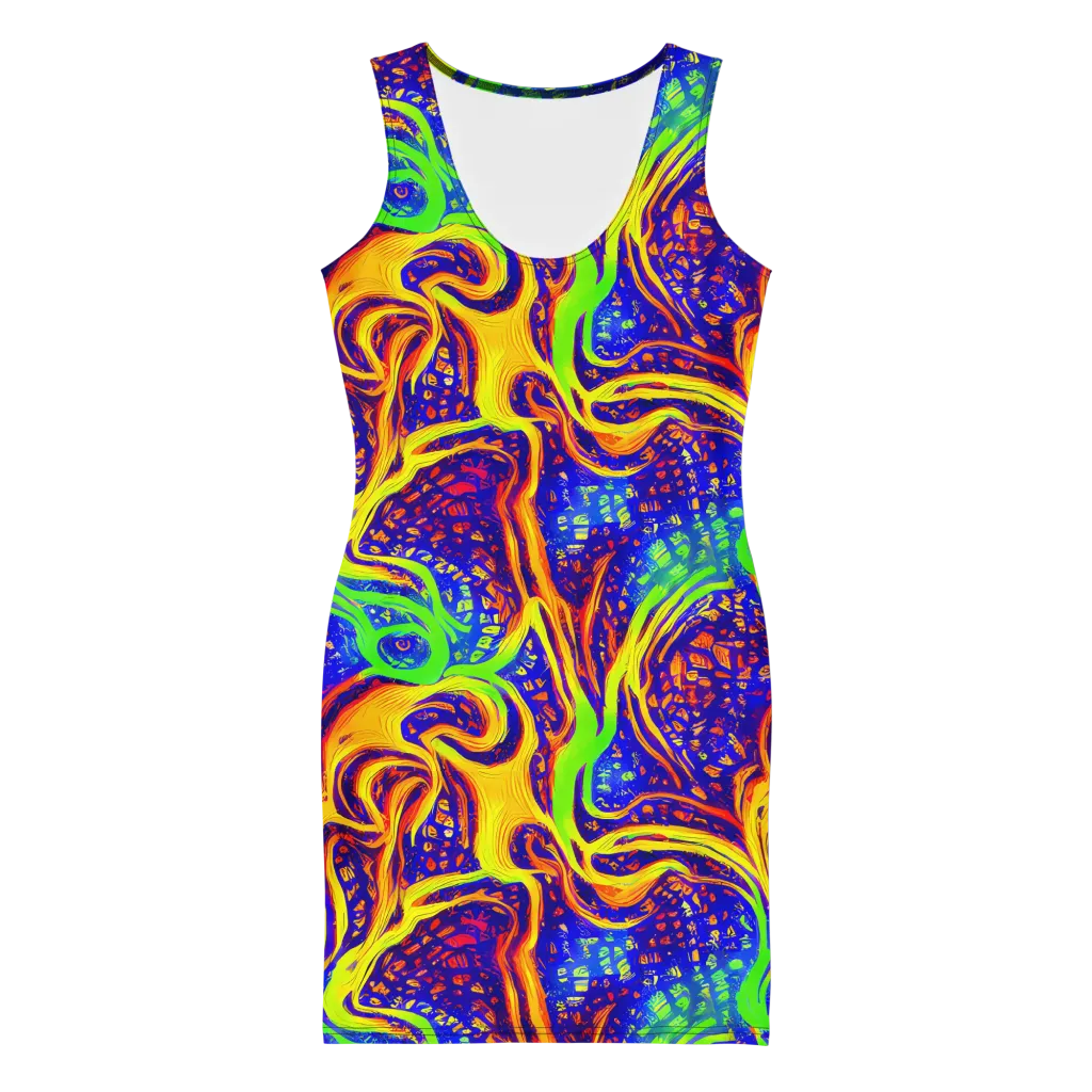 Firewater Maze on Bodycon Dress — Front