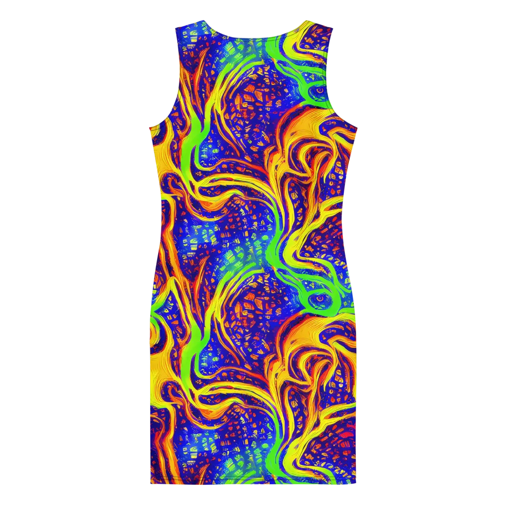 Firewater Maze on Bodycon Dress — Back
