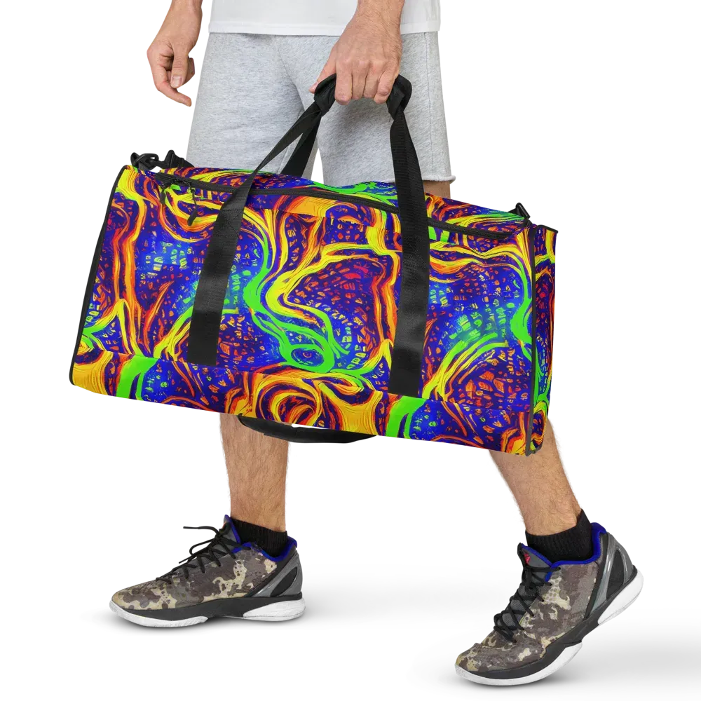 Firewater Maze on Duffle Bag — Front