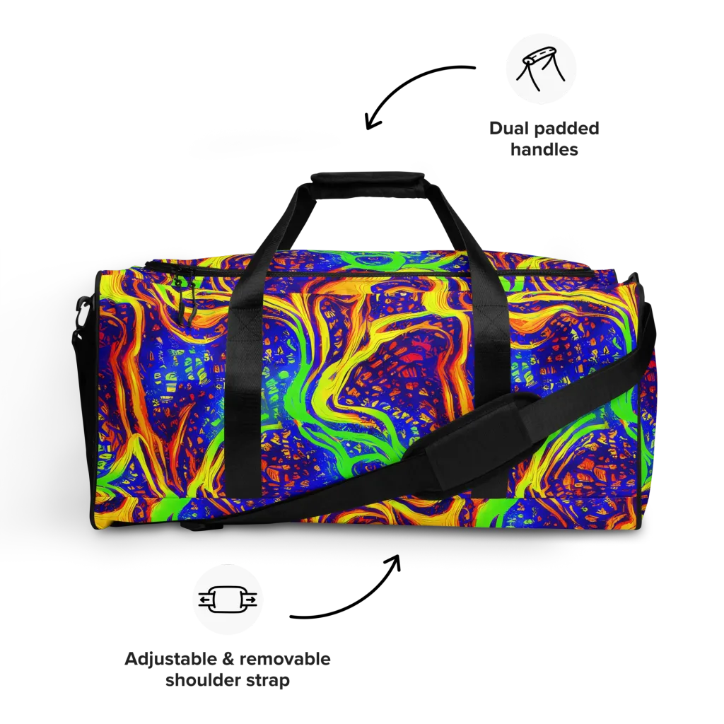 Firewater Maze on Duffle Bag — Front