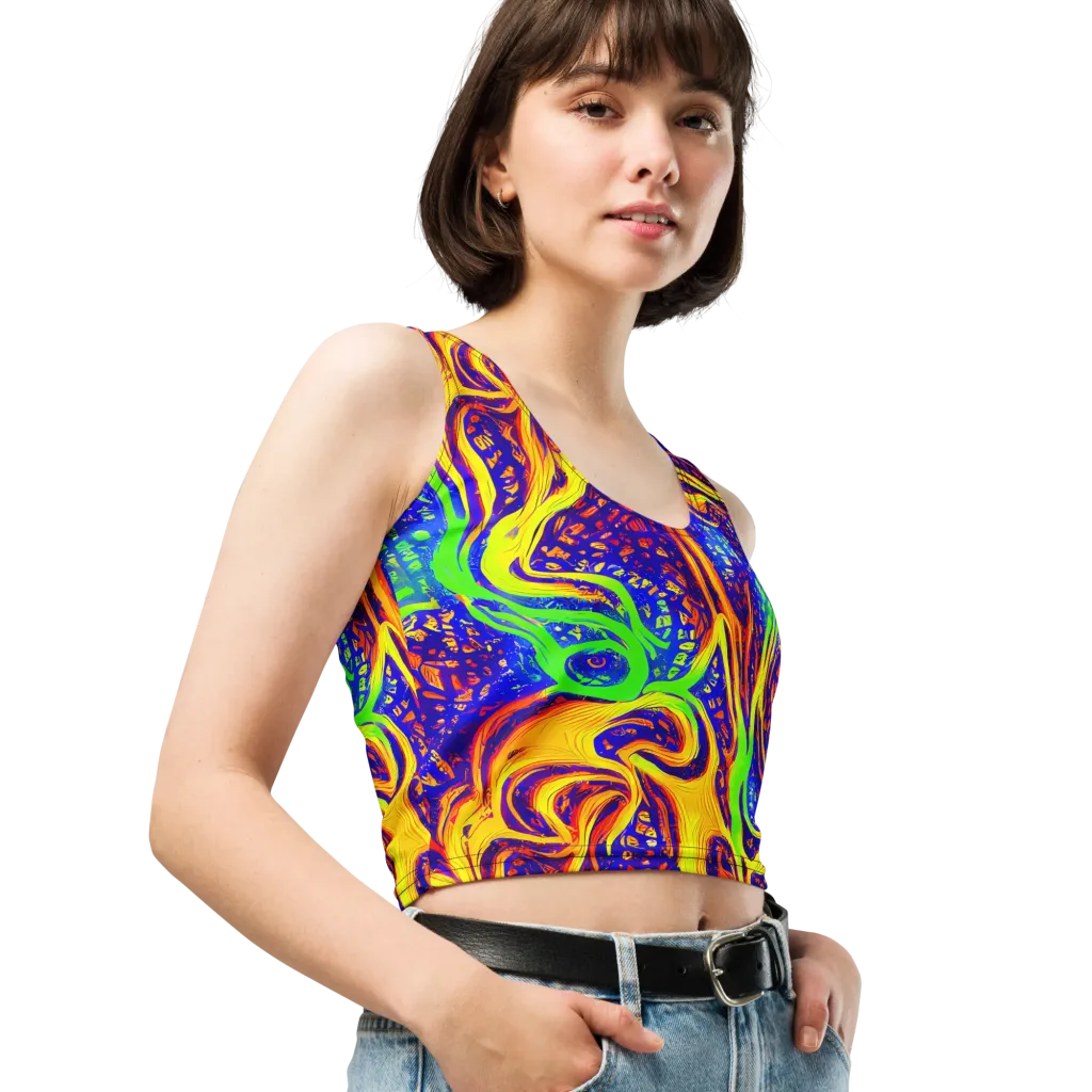 Firewater Maze on Crop Top — Right Front