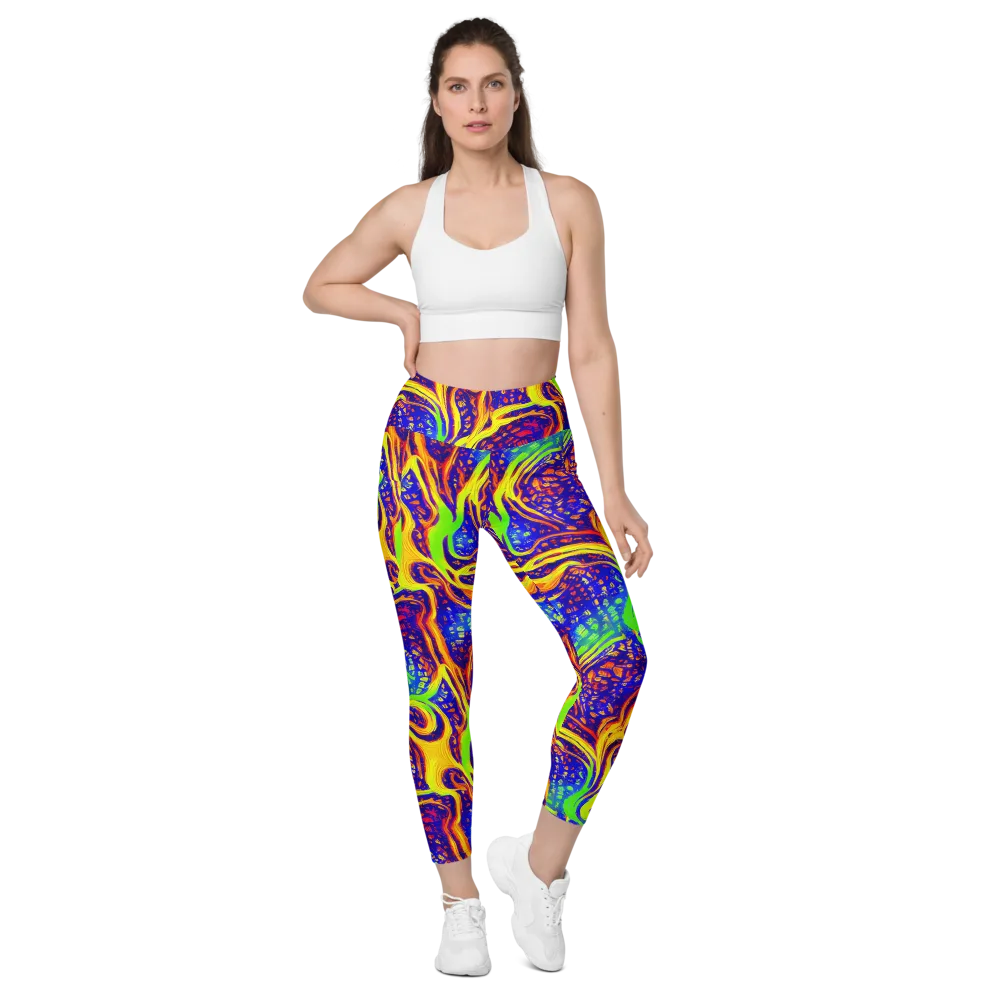 Firewater Maze on Leggings with Pockets — Front