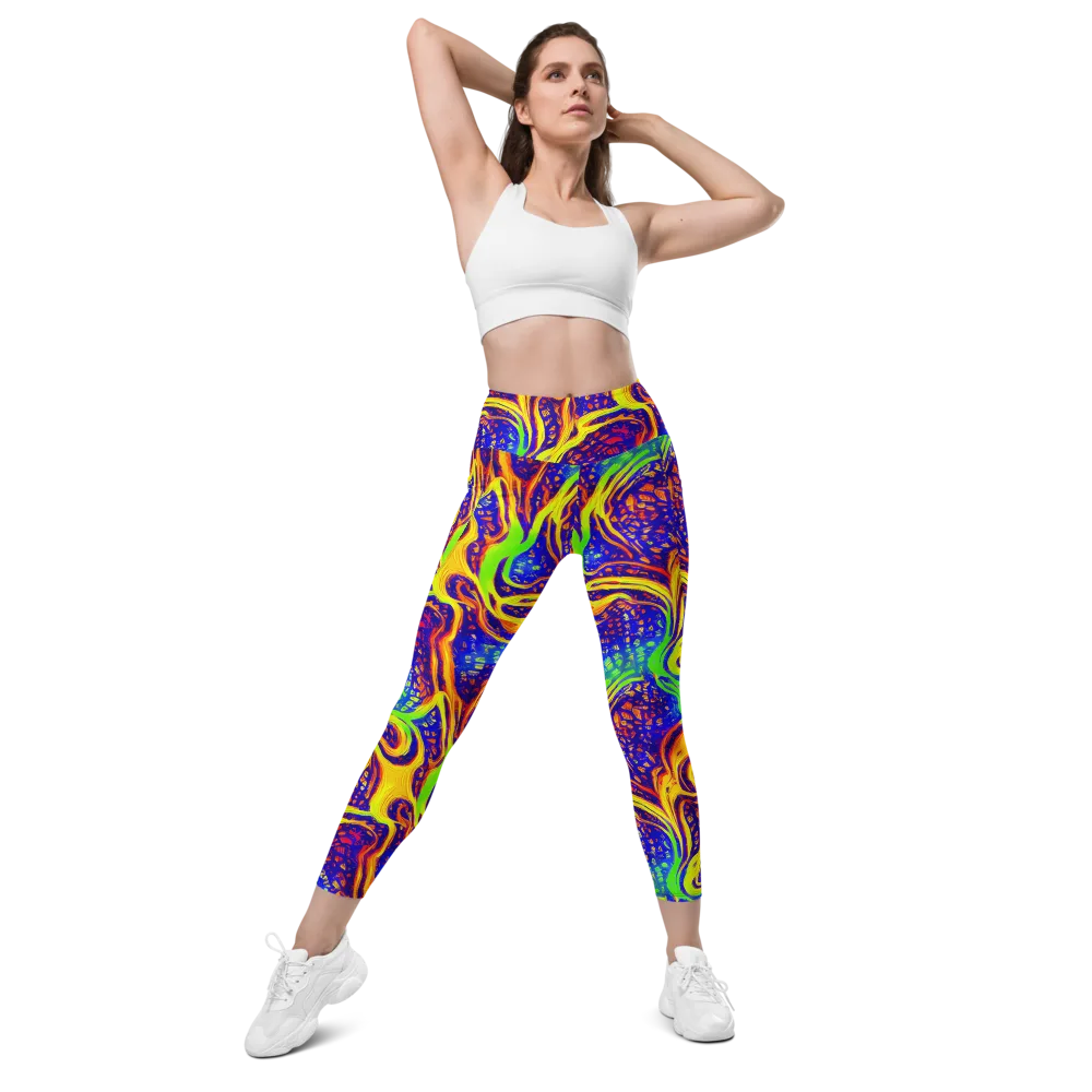 Firewater Maze on Leggings with Pockets — Front