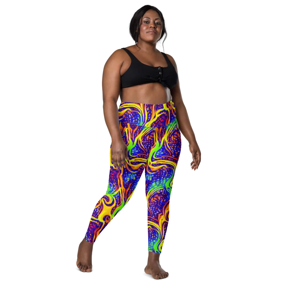 Firewater Maze on Leggings with Pockets — Front