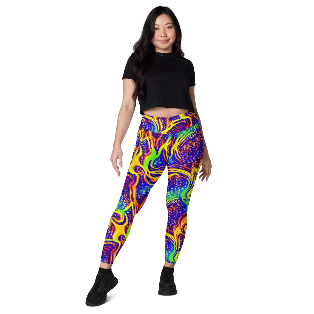 Firewater Maze on Leggings with Pockets — Front