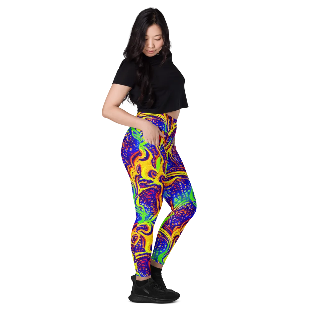 Firewater Maze on Leggings with Pockets — Right