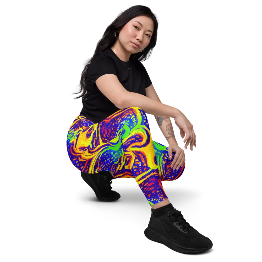 Firewater Maze on Leggings with Pockets — Right Front