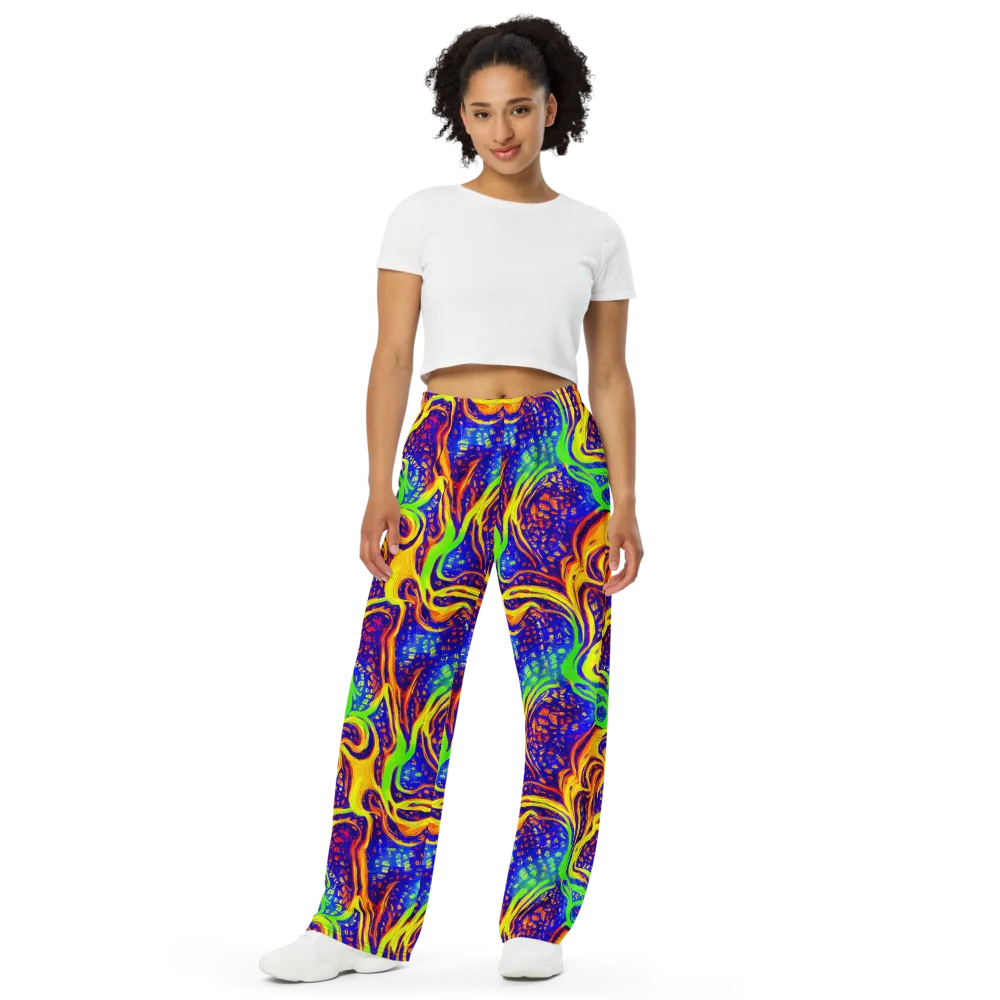 Firewater Maze on Wide-Leg Pants — Front