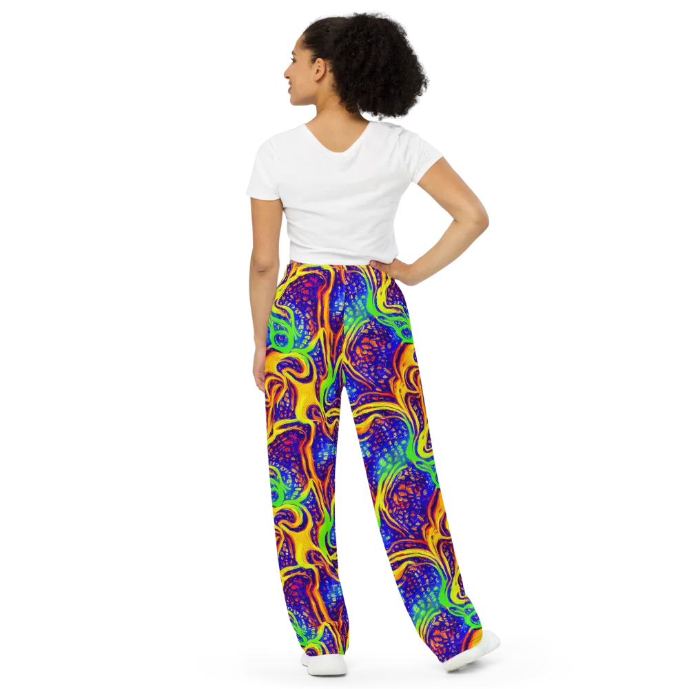 Firewater Maze on Wide-Leg Pants — Back