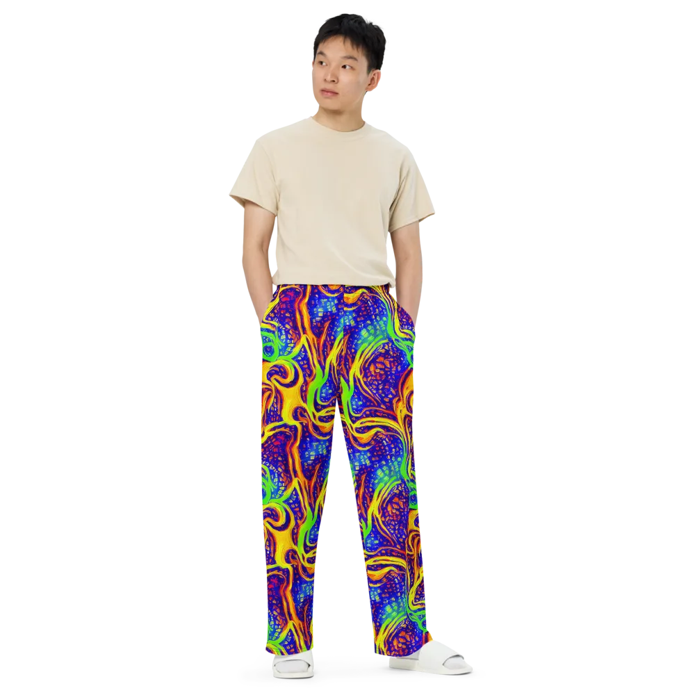 Firewater Maze on Wide-Leg Pants — Front