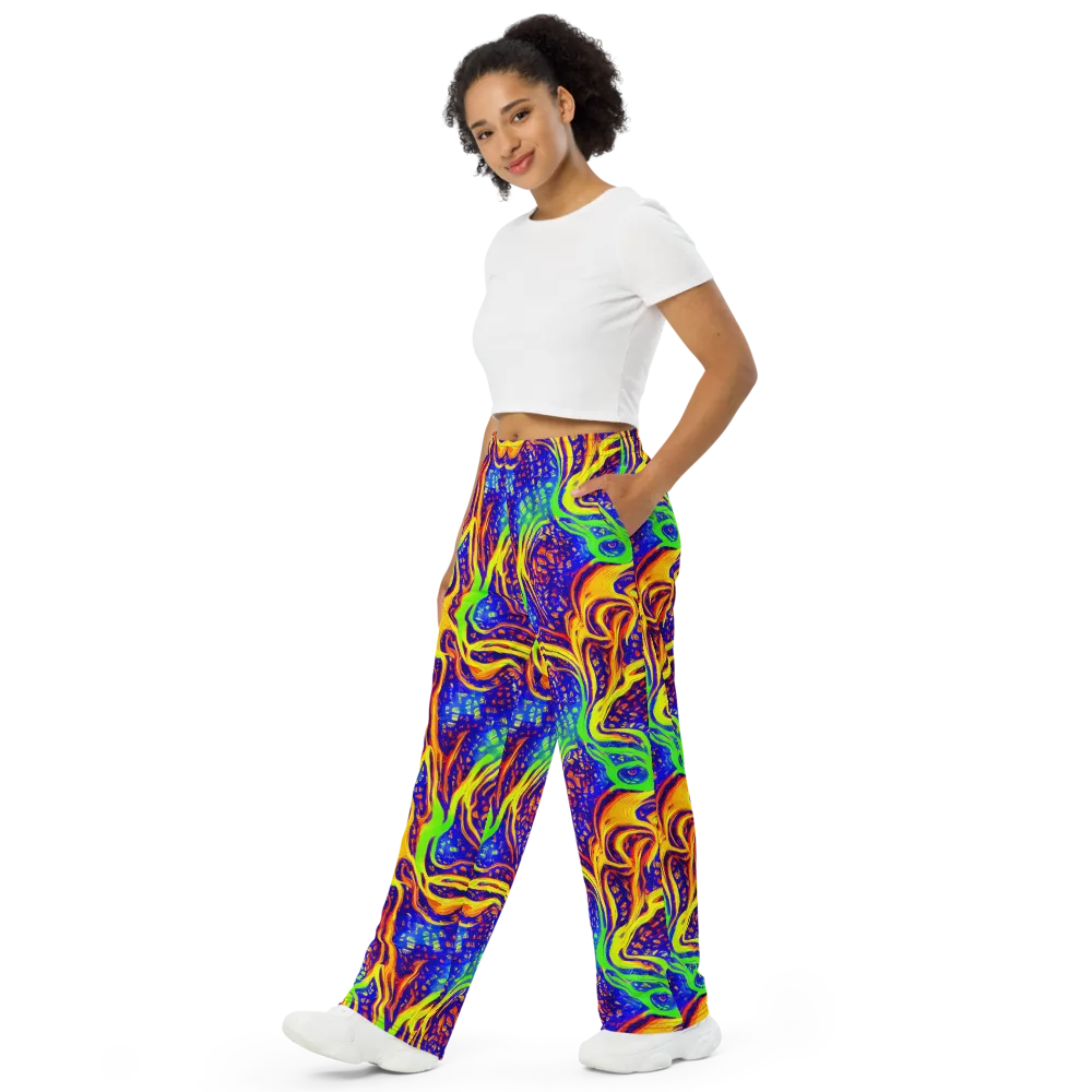 Firewater Maze on Wide-Leg Pants — Left Front