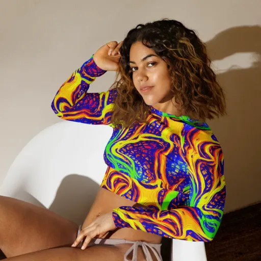 Firewater Maze on a Long Sleeve Crop Top