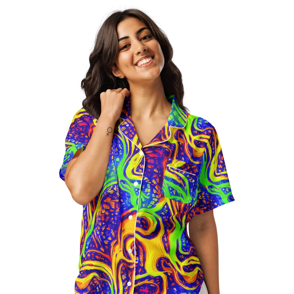 Firewater Maze on Women's Short Sleeve Pajama Top — Front