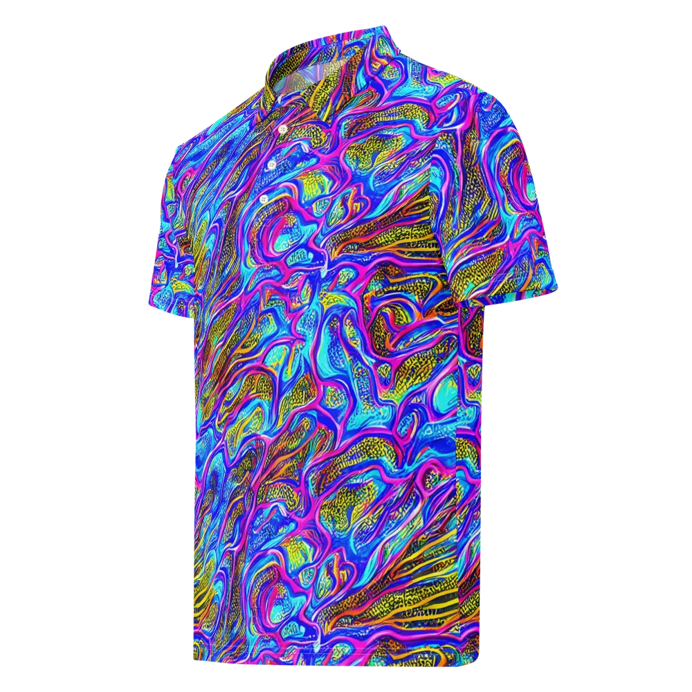 Fluorescent Jungle on Men's Slim Fit Polo Shirt — Left Front