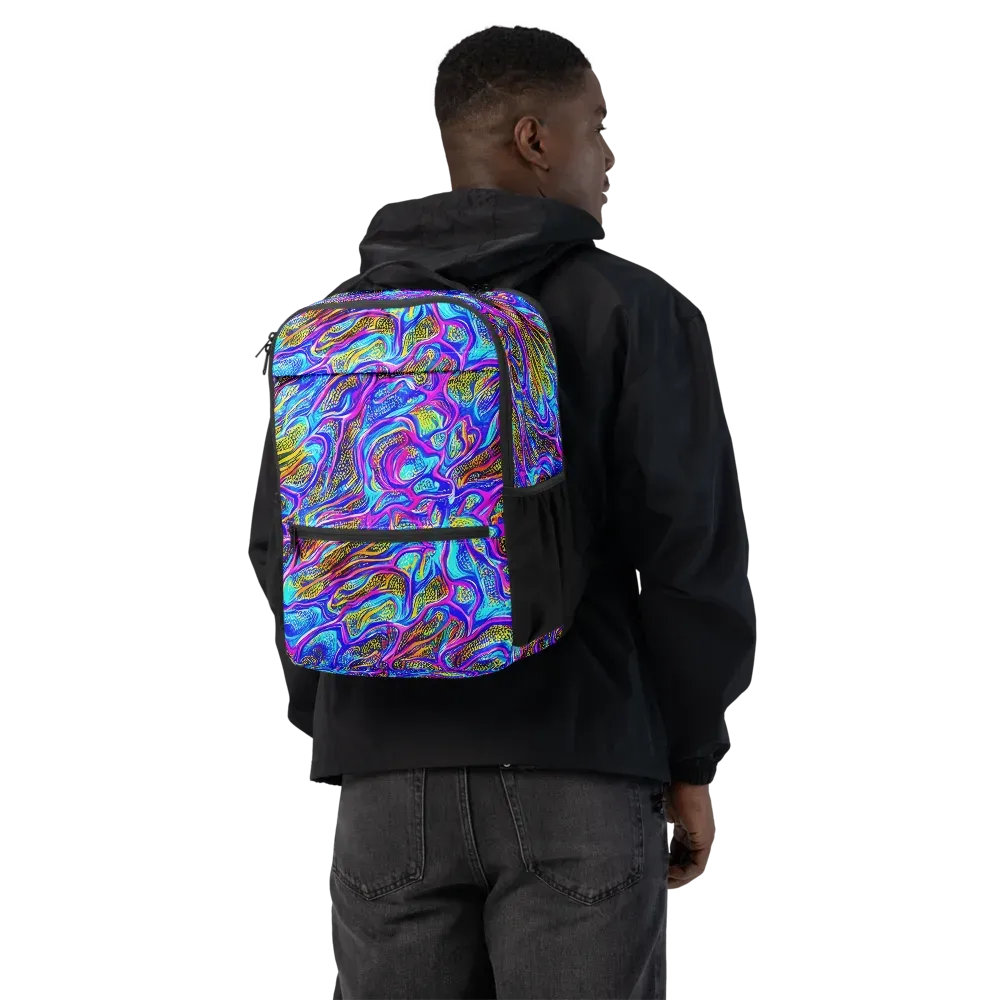 Fluorescent Jungle on Utility Backpack — Back