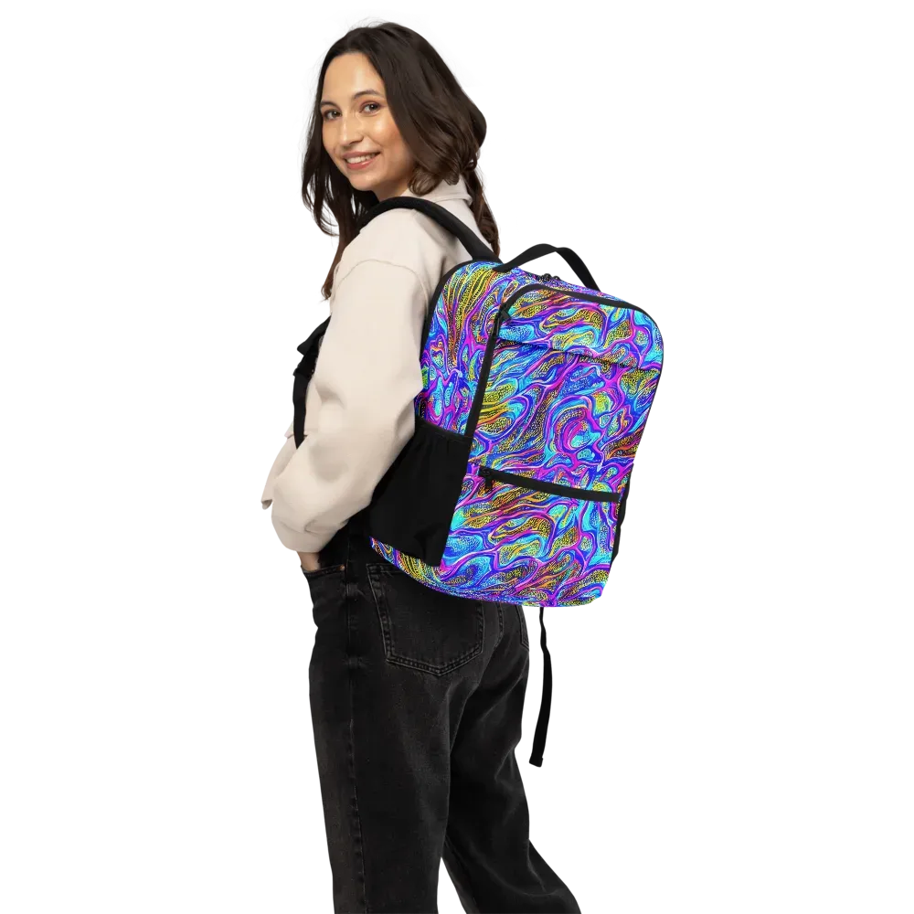 Fluorescent Jungle on Utility Backpack — Back