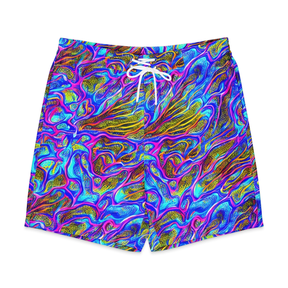 Fluorescent Jungle on Men's Board Shorts — Front