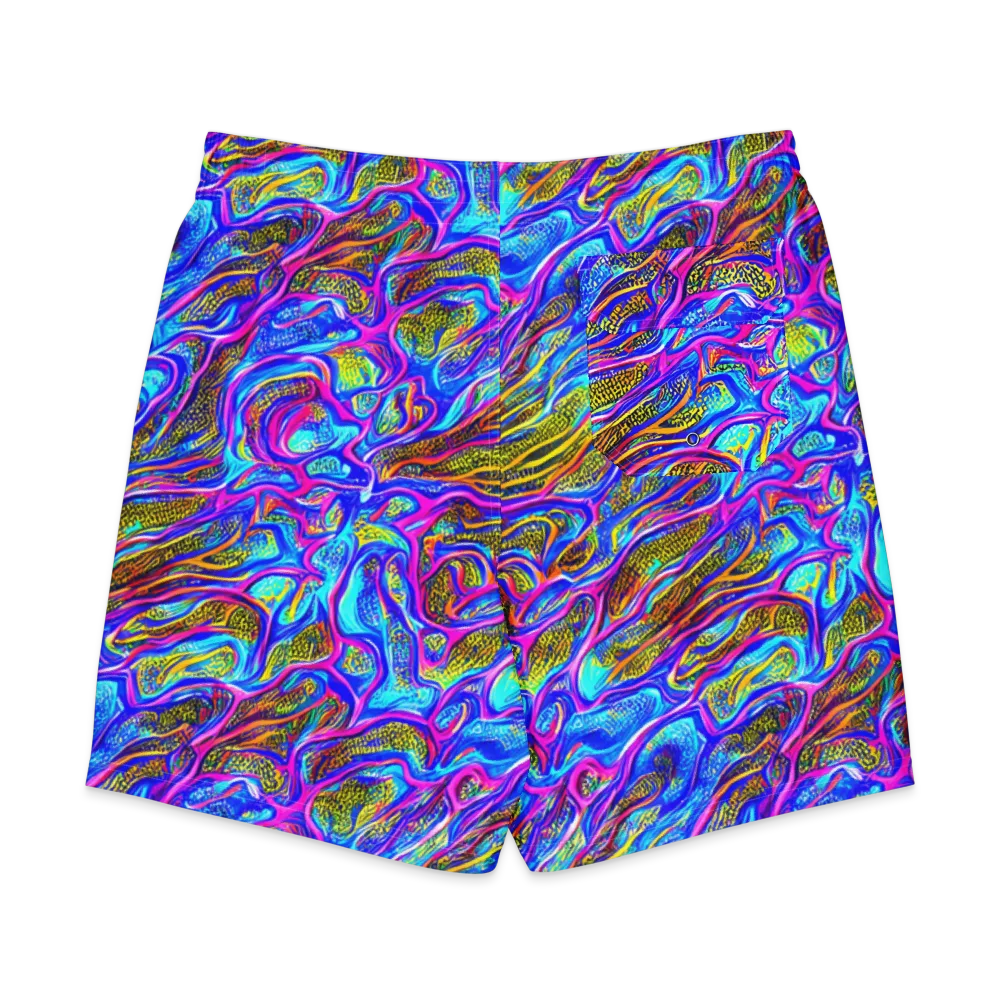 Fluorescent Jungle on Men's Board Shorts — Back