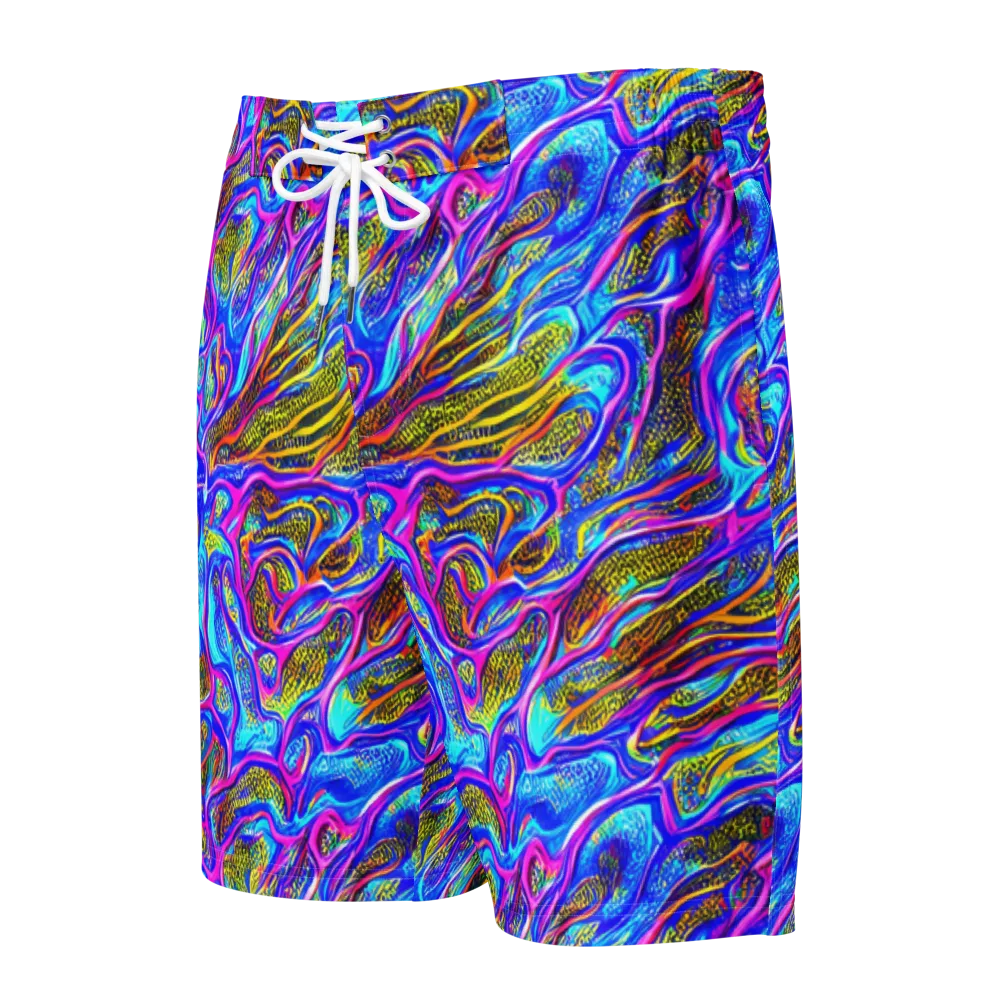 Fluorescent Jungle on Men's Board Shorts — Front
