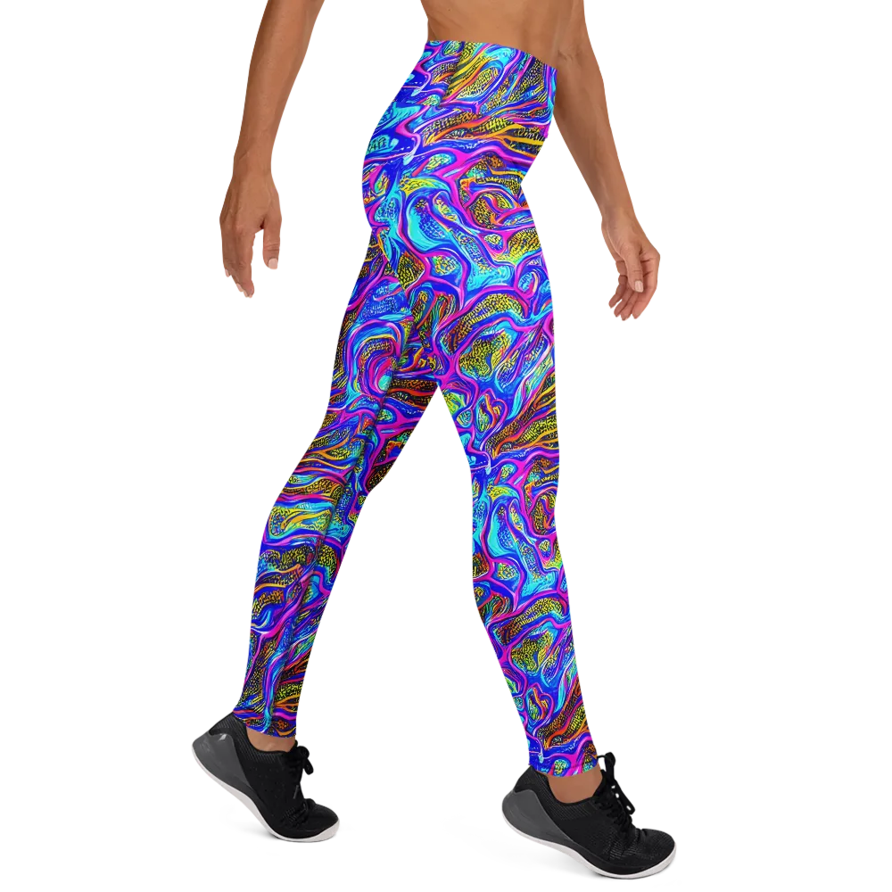 Fluorescent Jungle on Yoga Leggings — Right