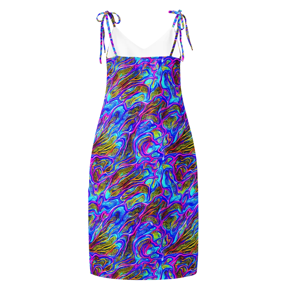 Fluorescent Jungle on Slip Dress — Back
