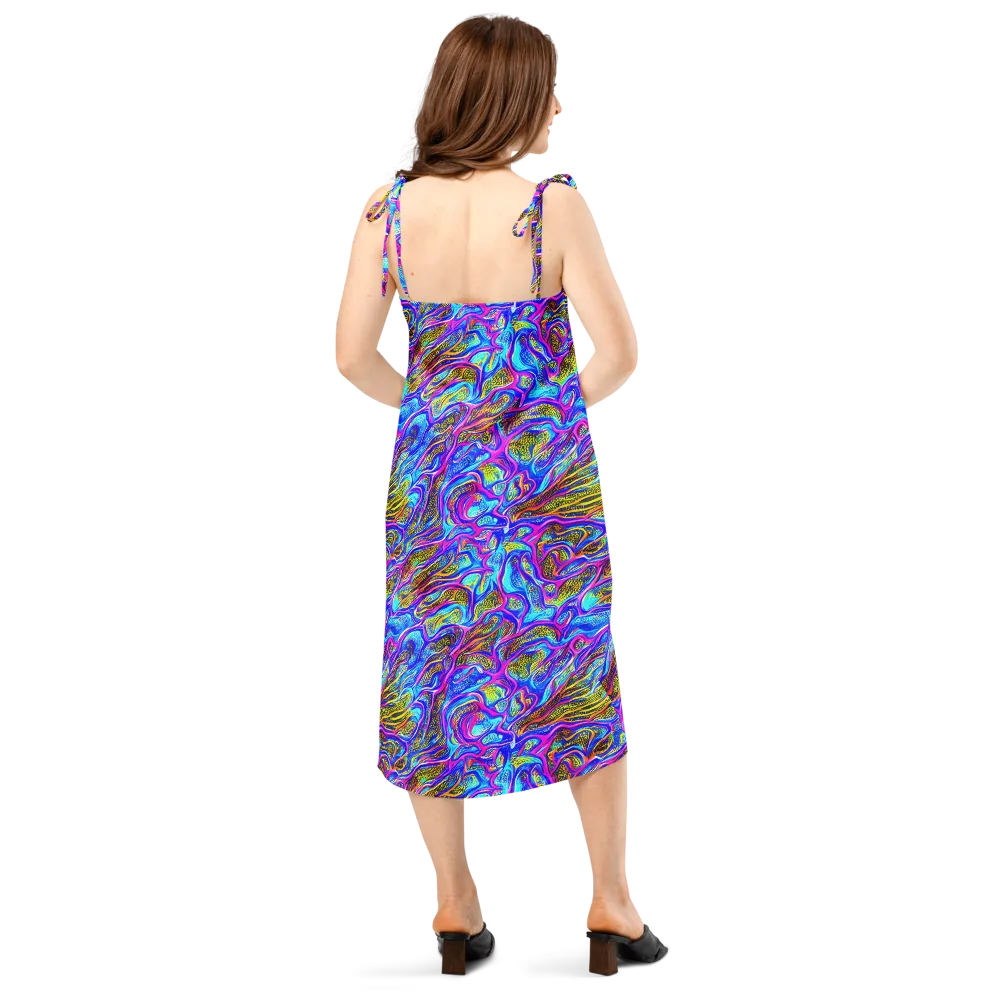 Fluorescent Jungle on Slip Dress — Back