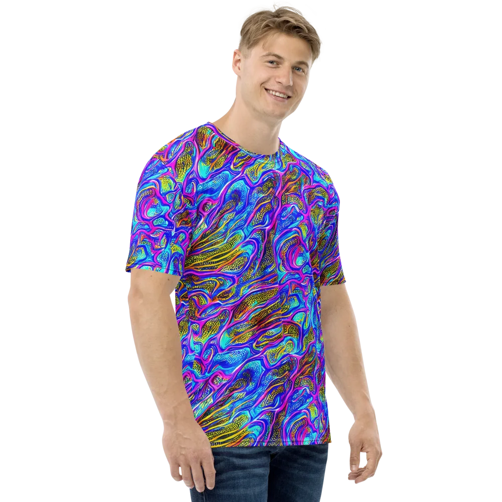 Fluorescent Jungle on Men's Crew Neck T-Shirt — Right