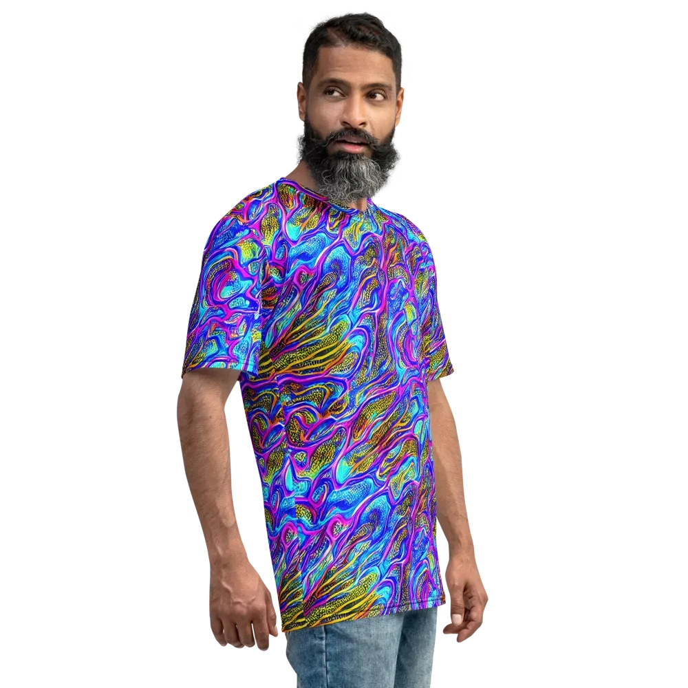 Fluorescent Jungle on Men's Crew Neck T-Shirt — Right
