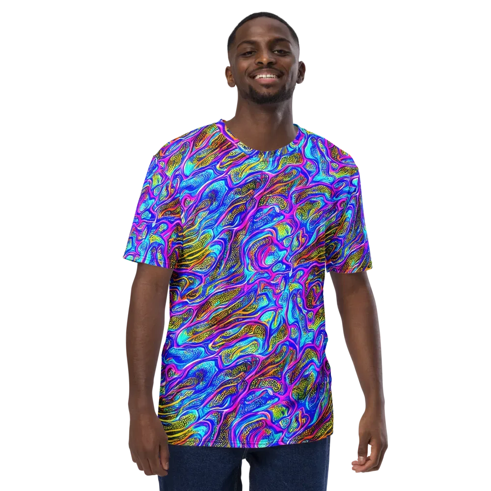 Fluorescent Jungle on Men's Crew Neck T-Shirt — Front