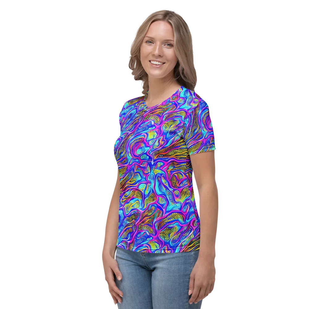 Fluorescent Jungle on Women's Crew Neck T-Shirt — Left