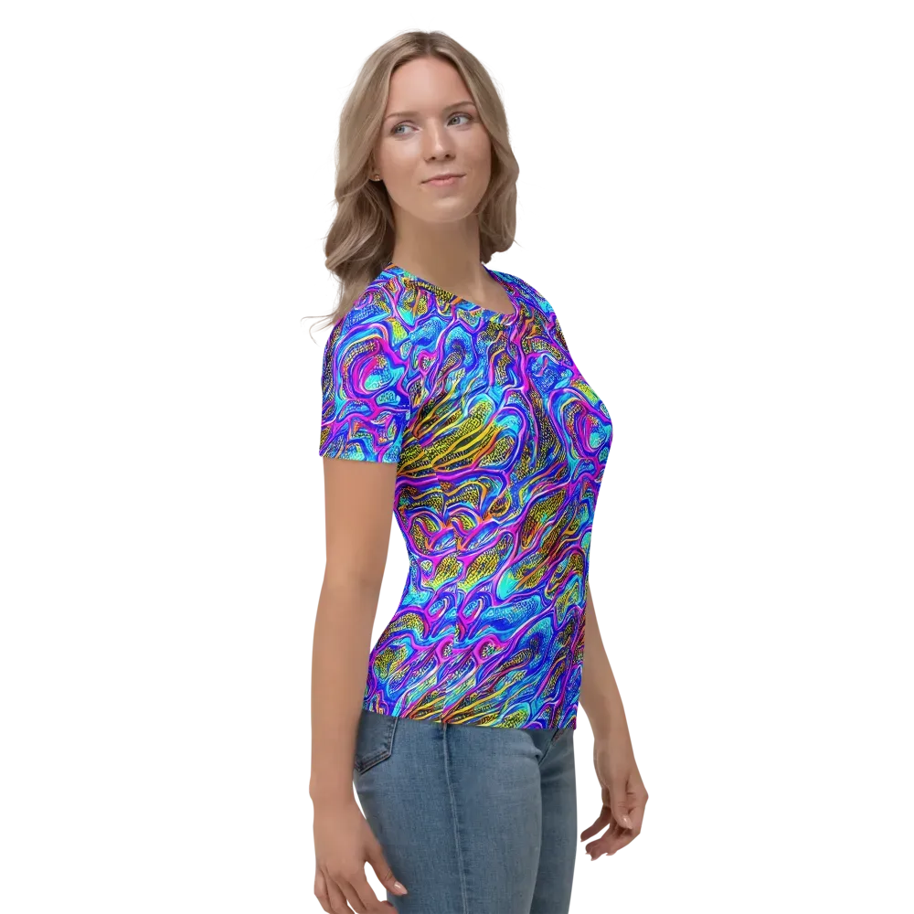 Fluorescent Jungle on Women's Crew Neck T-Shirt — Right