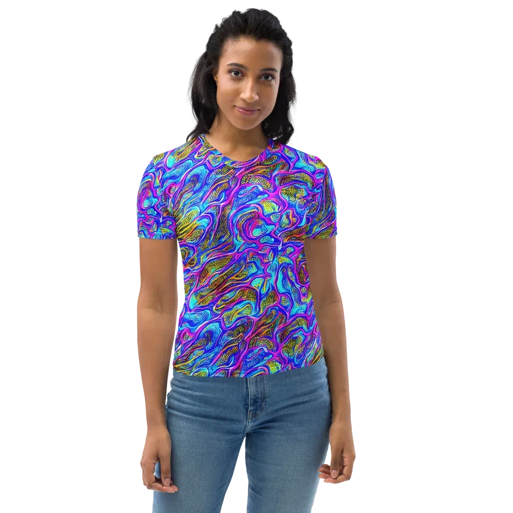 Fluorescent Jungle on Women's Crew Neck T-Shirt — Front