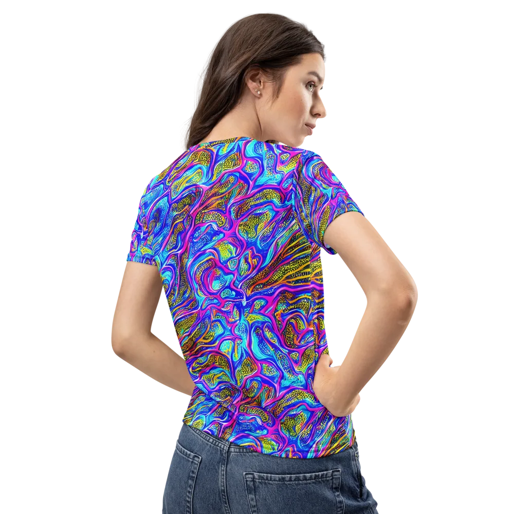 Fluorescent Jungle on Women's Crew Neck T-Shirt — Back