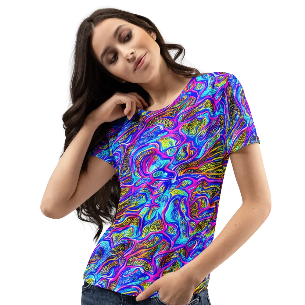Fluorescent Jungle on Women's Crew Neck T-Shirt — Left Front