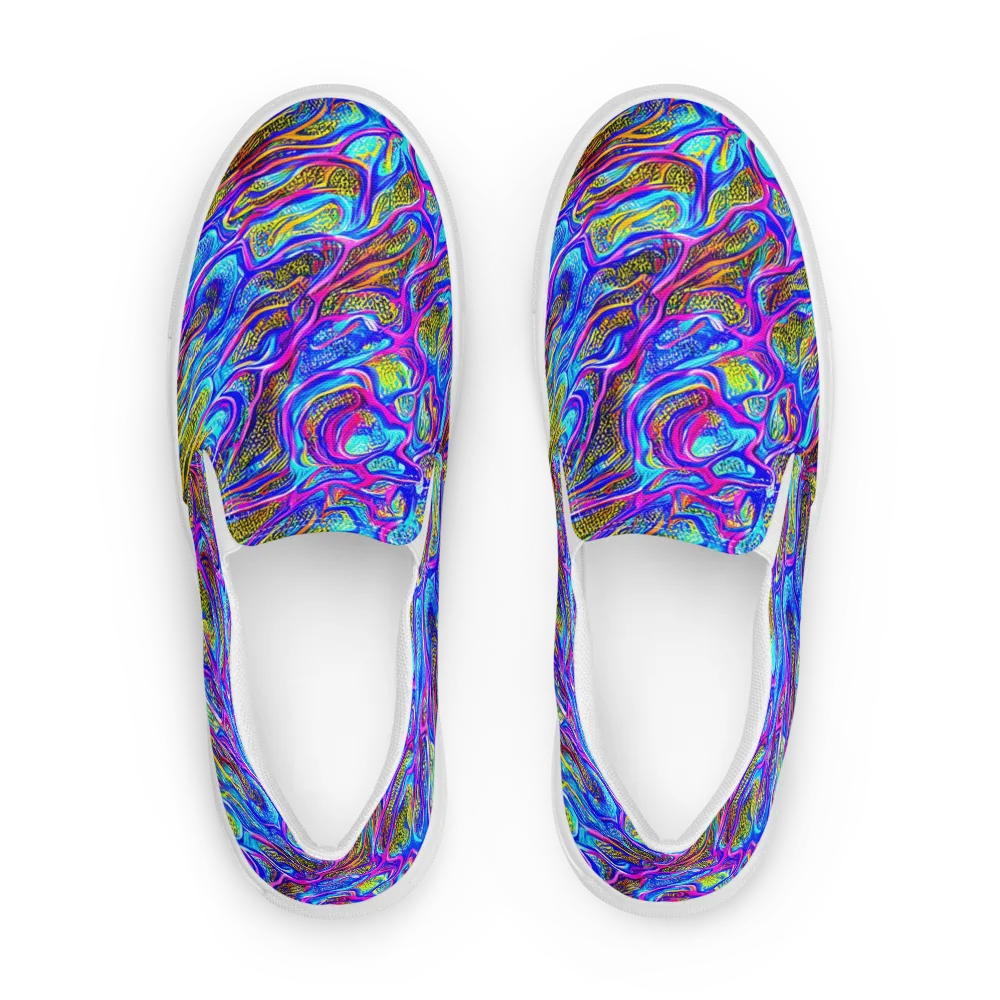 Fluorescent Jungle on Men's Slip-On Canvas Shoes — Front