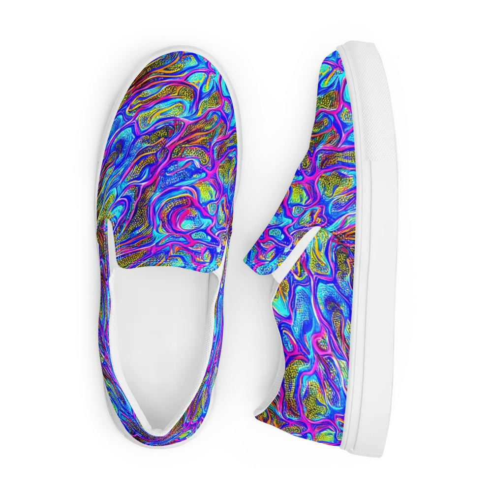 Fluorescent Jungle on Men's Slip-On Canvas Shoes — Front