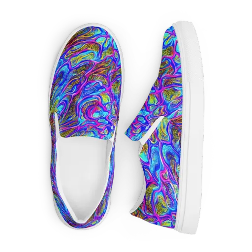 Fluorescent Jungle on a Men's Slip-On Canvas Shoes