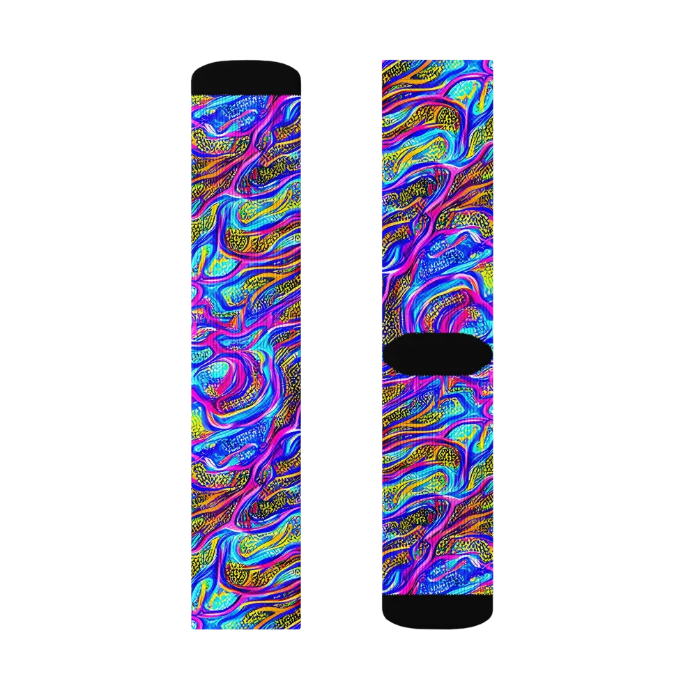 Fluorescent Jungle on Socks — Left Sock