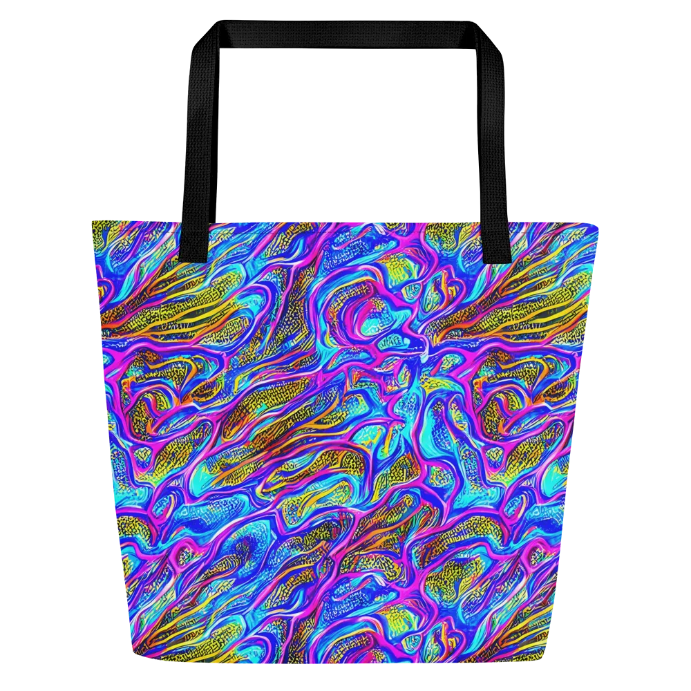Fluorescent Jungle on Large Tote Bag W/ Pocket — Front
