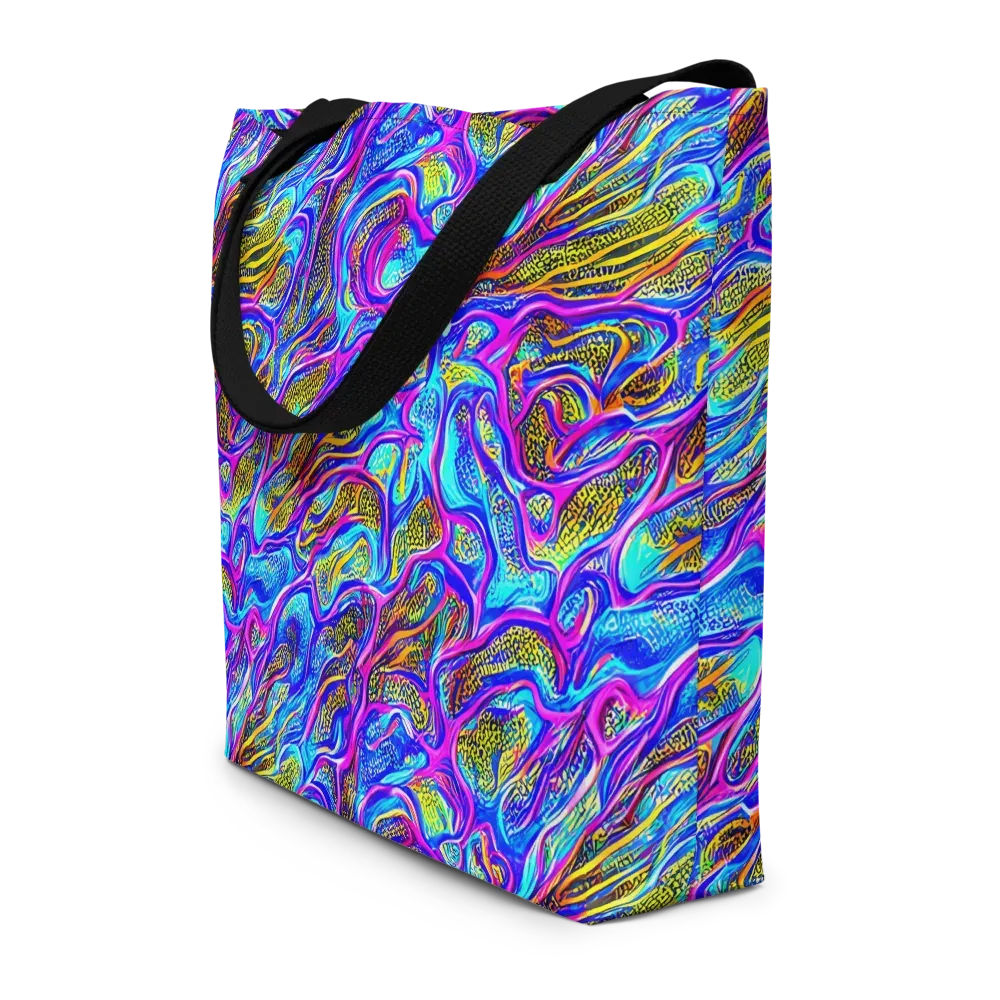 Fluorescent Jungle on Large Tote Bag W/ Pocket — Front