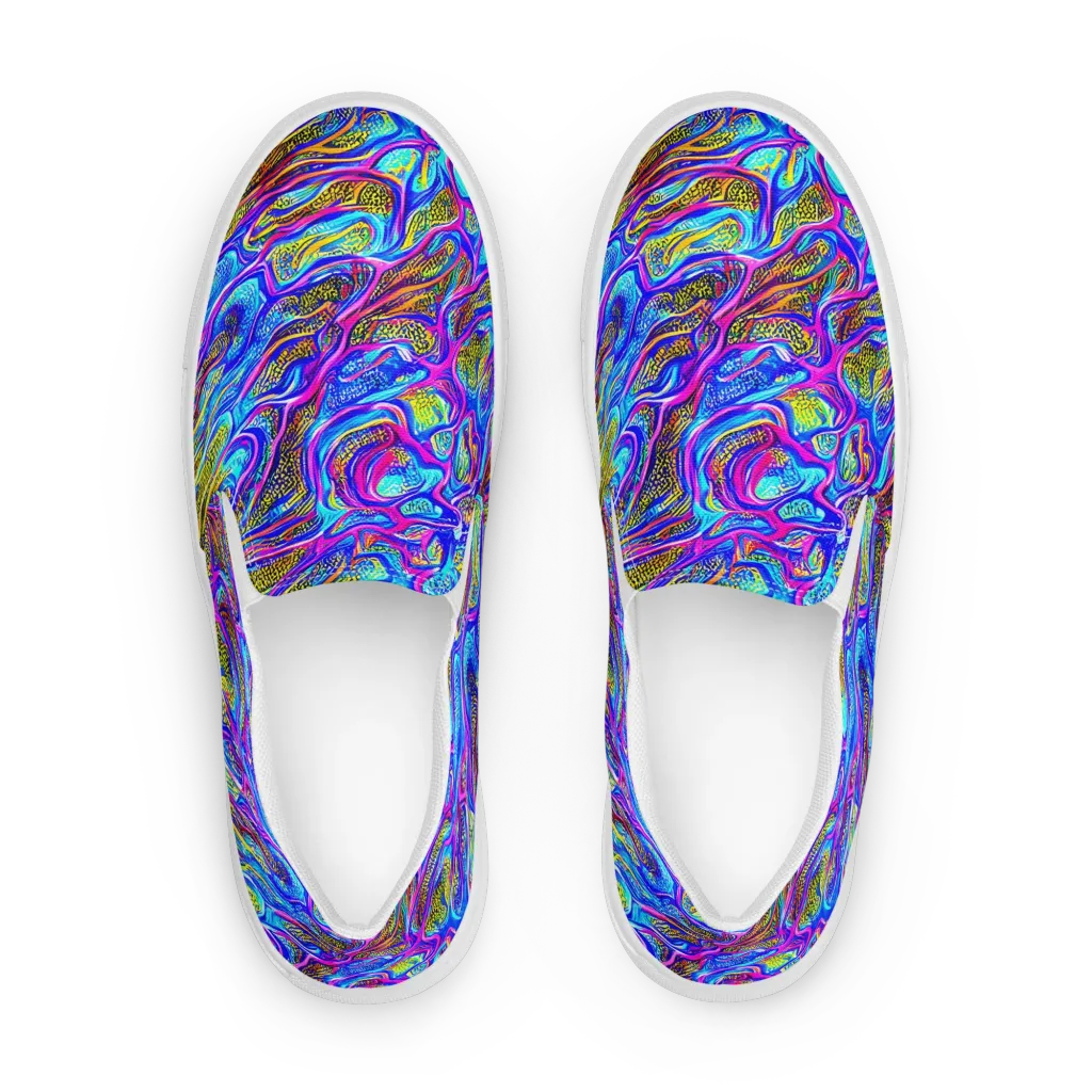 Fluorescent Jungle on Women's Slip-On Canvas Shoes — Front