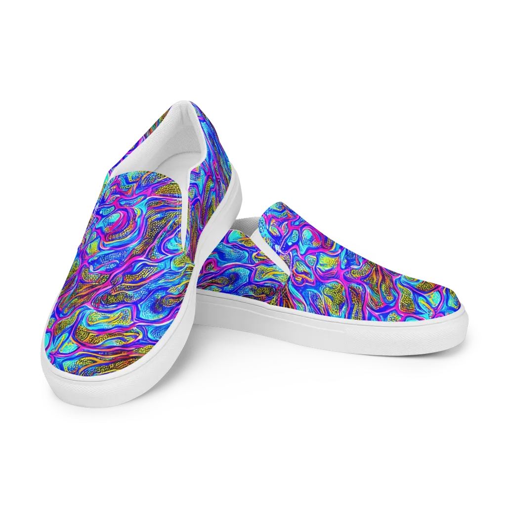 Fluorescent Jungle on Women's Slip-On Canvas Shoes — Left Front