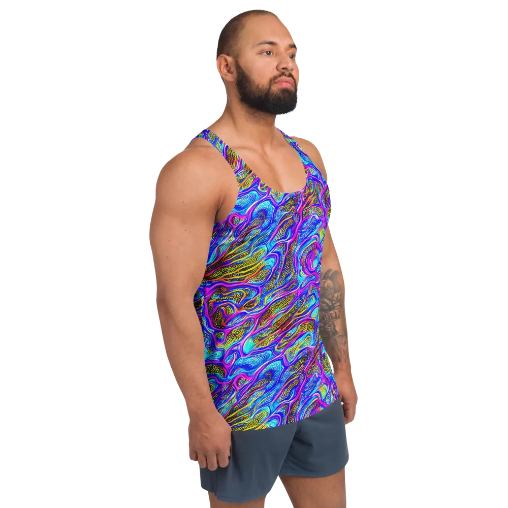 Fluorescent Jungle on Men's Tank Top — Right Front