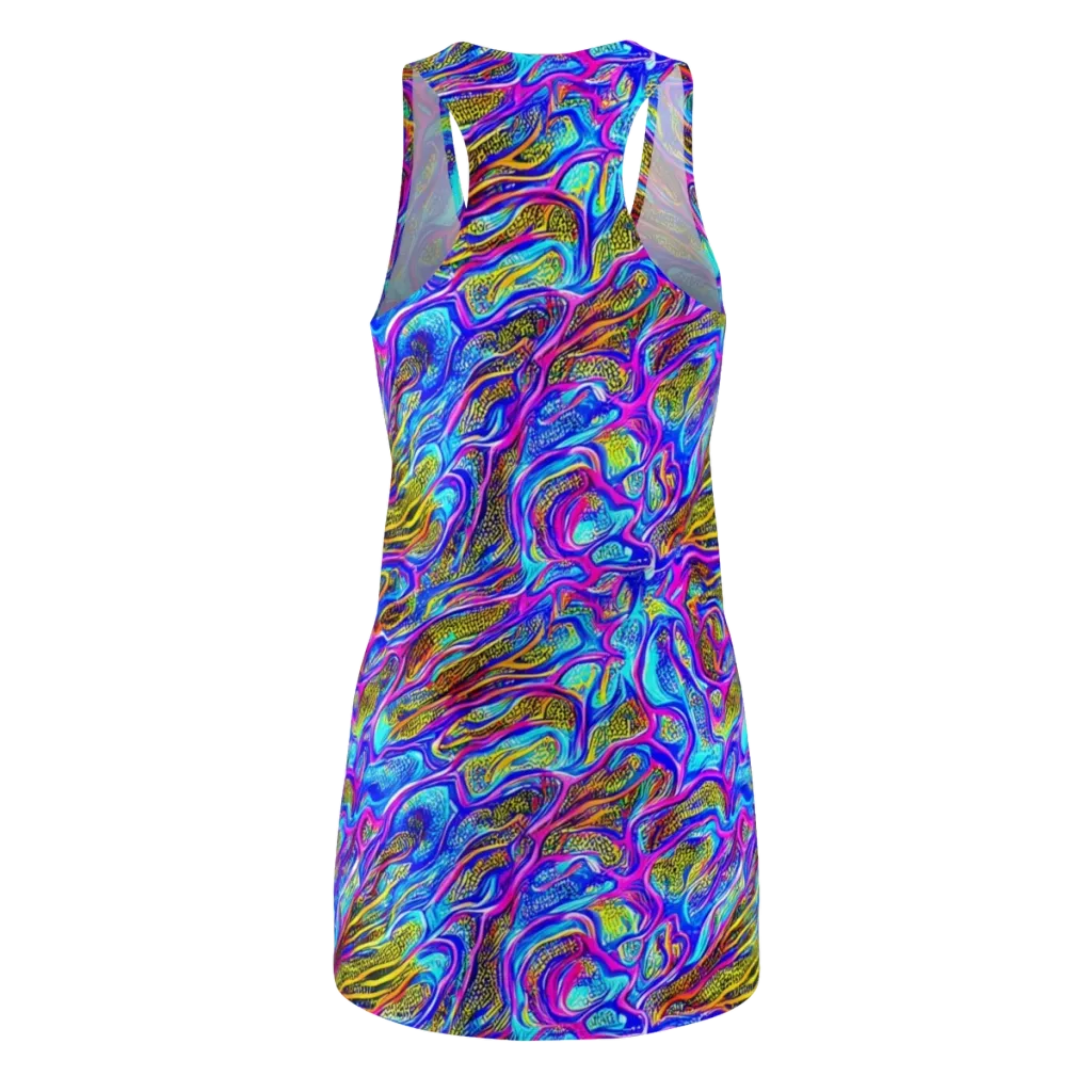 Fluorescent Jungle on Racerback Dress — Back
