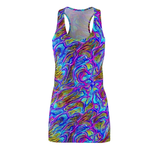 Fluorescent Jungle on a Racerback Dress
