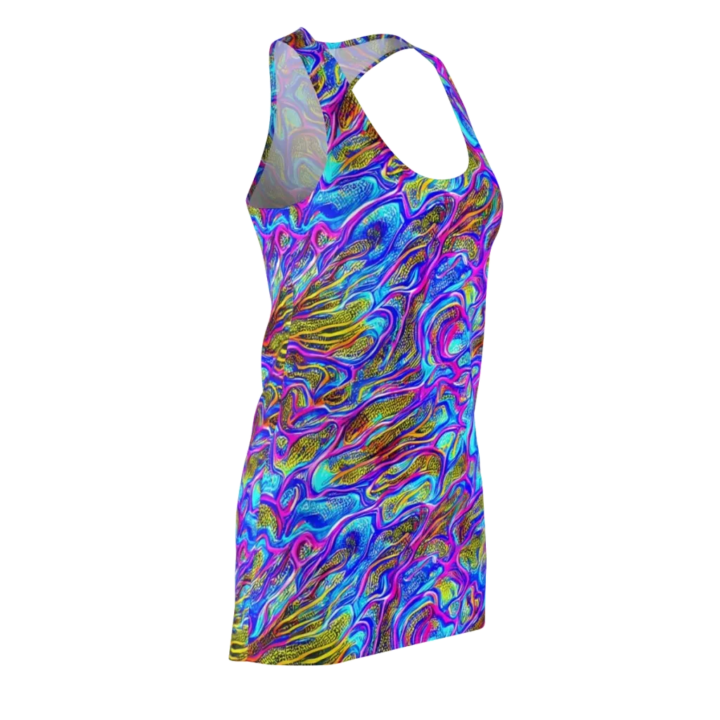 Fluorescent Jungle on Racerback Dress — Front Side