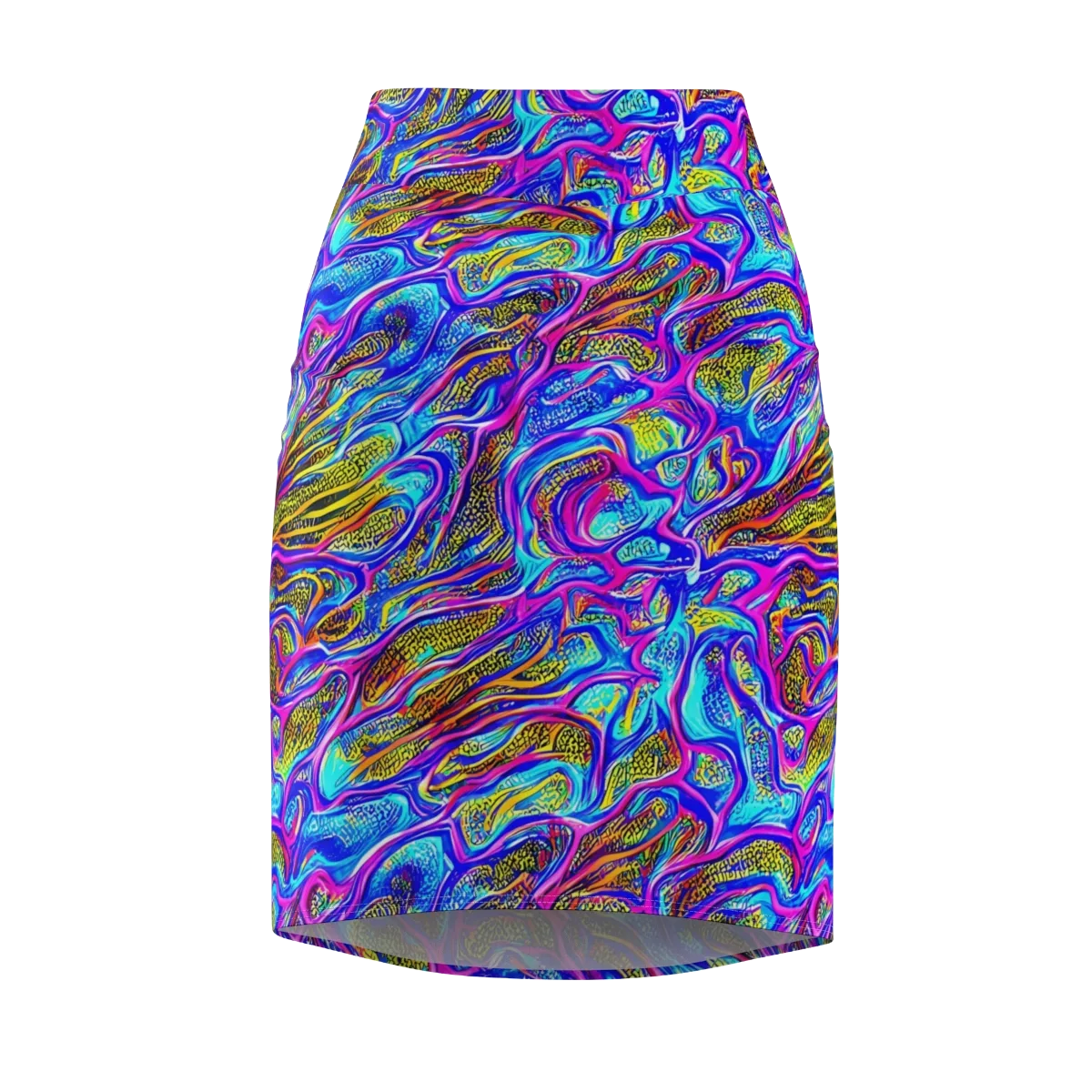Fluorescent Jungle on Pencil Skirt — Front