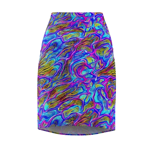 Fluorescent Jungle on a Pencil Skirt